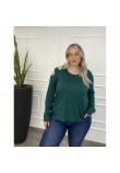 Μπλούζα Βισκόζ Με Άνοιγμα στον Ώμο Plus Size -Κυπαρισσί- 28541
