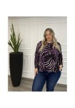Μπλούζα Πλεκτή Plus Size -Εμπριμέ- 28545E