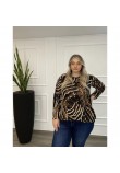 Μπλούζα Πλεκτή Plus Size -Εμπριμέ- 28545E