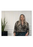 Μπλούζα Animal Print Με Νταπέ Μπούστο Plus Size -Εμπριμέ- 28546