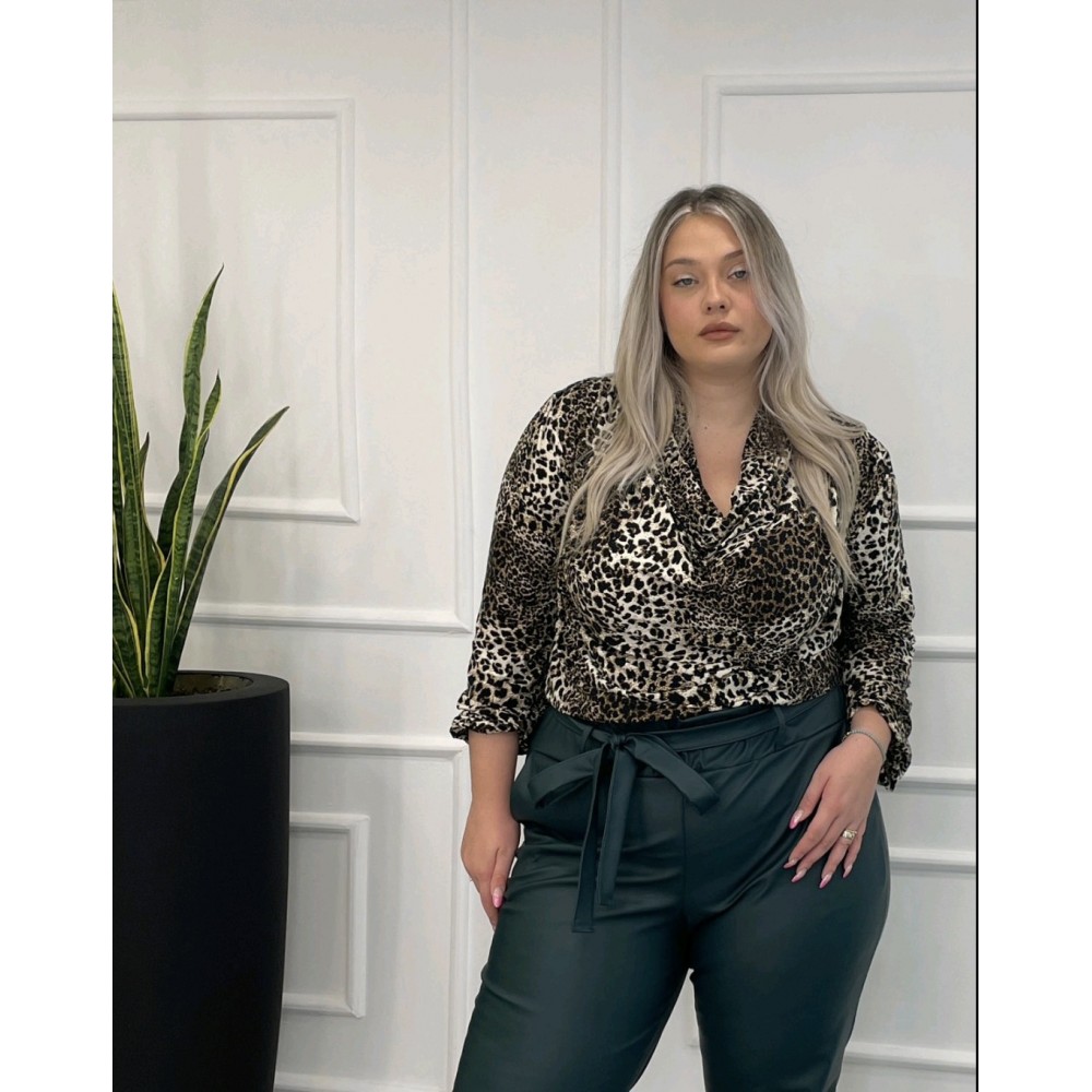 Μπλούζα Animal Print Με Νταπέ Μπούστο Plus Size -Εμπριμέ- 28546