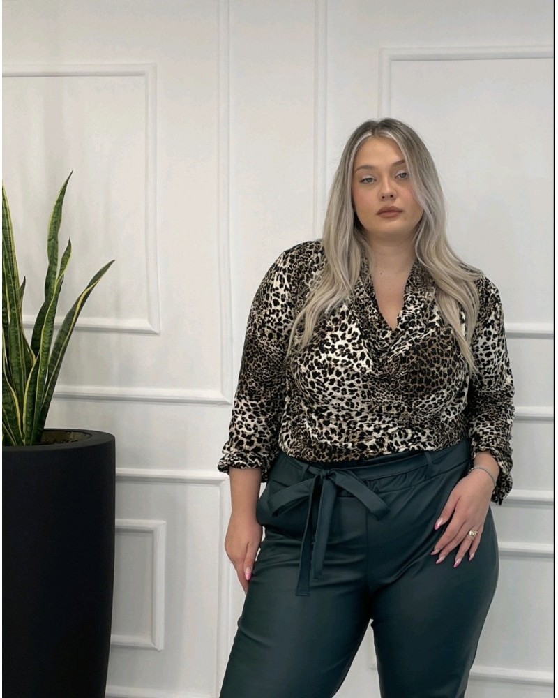 Μπλούζα Animal Print Με Νταπέ Μπούστο Plus Size -Εμπριμέ- 28546