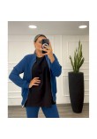 Bomber Jacket Skuba Crepe Μονόχρωμο Με Φερμουάρ -Μπλε Ρουά- 28700