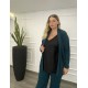 Γυναικείο Σακάκι Scuba Crepe Με Τσέπες Plus Size -Πετρόλ- 28900