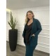 Γυναικείο Σακάκι Scuba Crepe Με Τσέπες Plus Size -Πετρόλ- 28900