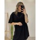 T-Shirt Μπλούζα Μακό με Δαντέλα -Μαύρο- 31540 T-Shirt Μπλούζα Μακό με Δαντέλα -Μαύρο- 31540