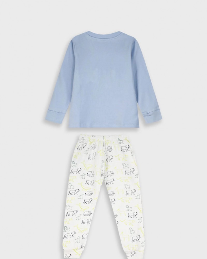 Παιδική Βαμβακερή Πυζάμα Που Φωτίζει στο Σκοτάδι Αγόρι (2-6)- Εμπριμέ- 