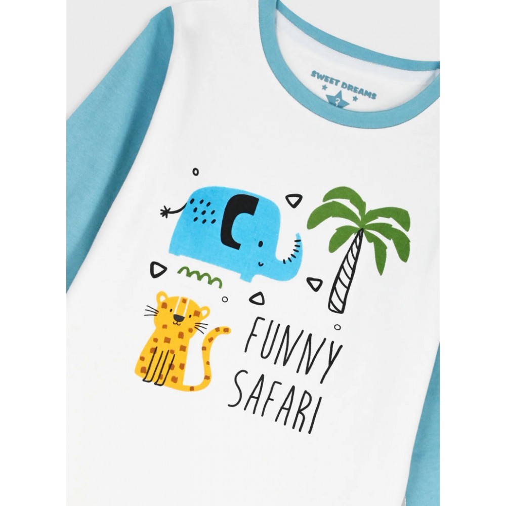 Παιδική Βαμβακερή Πυζάμα Με Τύπωμα Safari Αγόρι (2-6)- Εμπριμέ- 32-125102-9