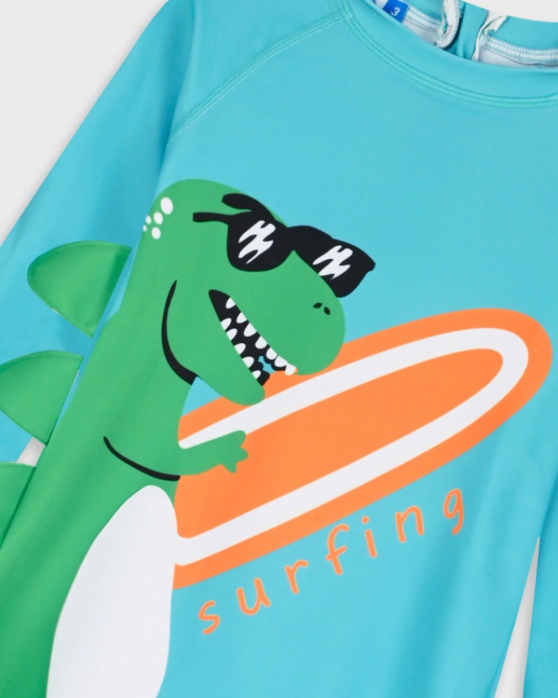 Παιδικό Ολόσωμο Μαγιό με UV Αντιηλιακή Προστασία Αγόρι (1-8) –Τυρκουάζ– 