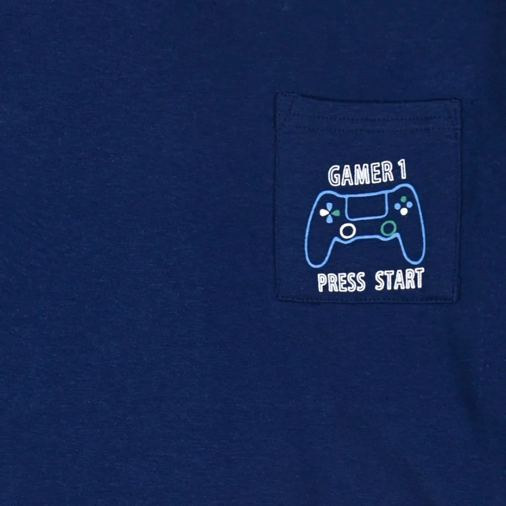 Εφηβική Βαμβακερή Πυζάμα με Τύπωμα Gamer 1 Αγόρι (6-16ε) -Μελανζέ- 33-124004-9