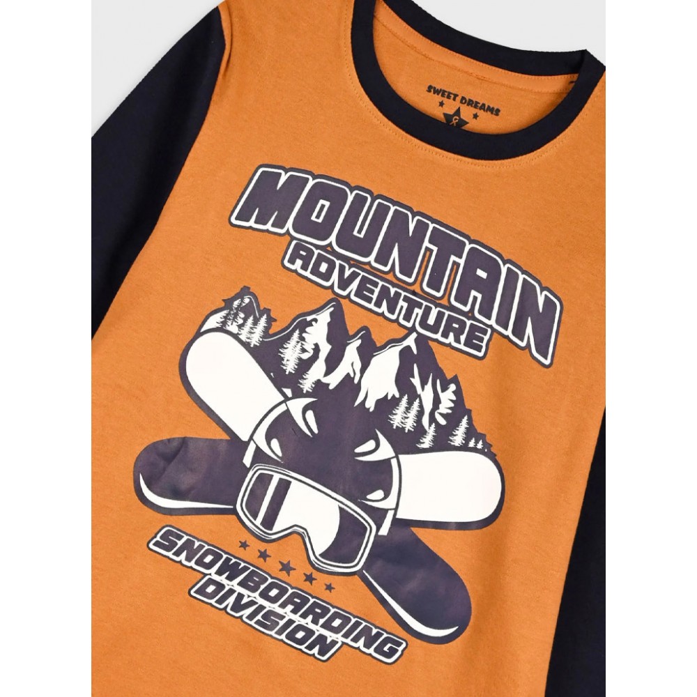 Εφηβική Βαμβακερή Πυζάμα Mountain Αγόρι (6-16) -Μαρέν- 33-125001-9