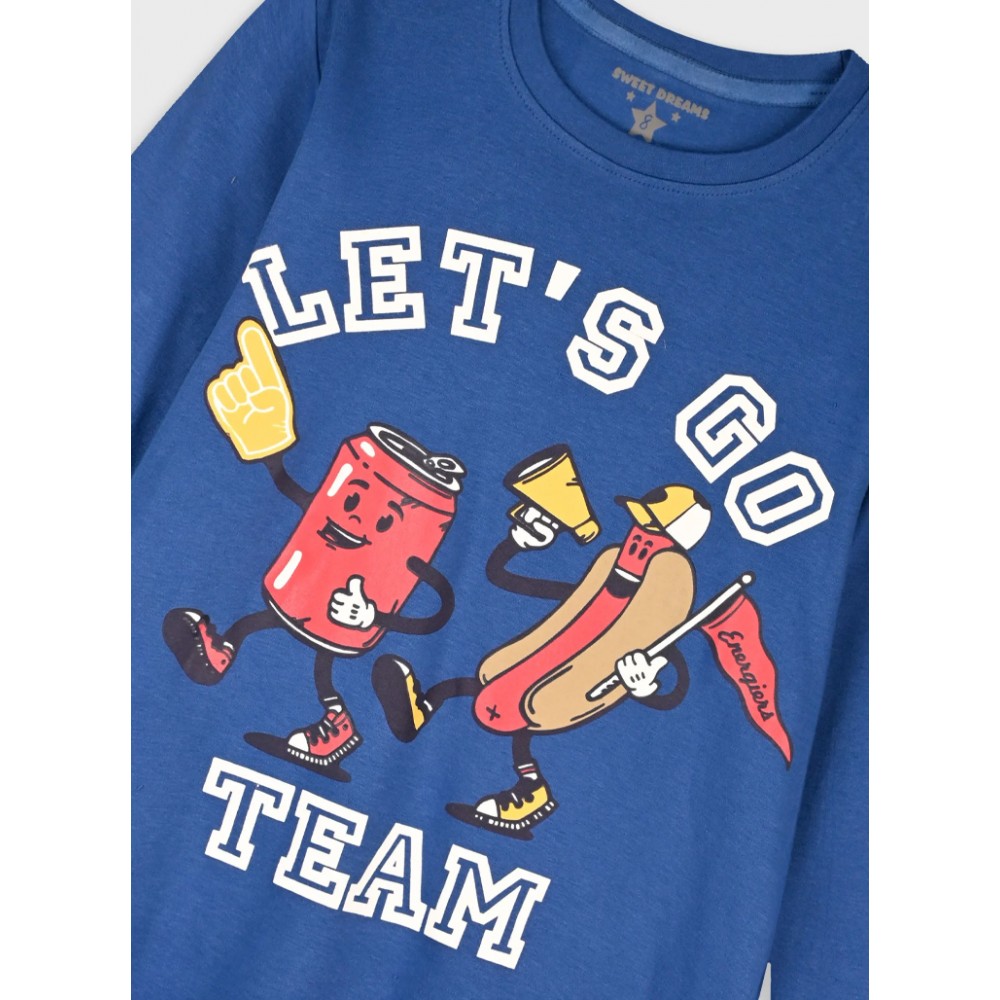 Εφηβική Βαμβακερή Πυζάμα Let's Go Team Αγόρι (6-16) -Μελανζέ- 33-126001-9