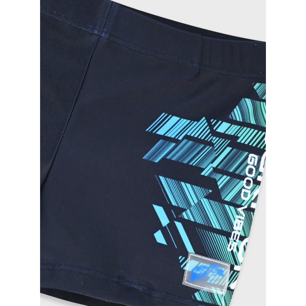 Εφηβικό Μαγιό Τύπου Boxer με Τύπωμα Αγόρι (6-16) -Μαύρο- 33-226010-8