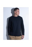 Μπλούζα Μονόχρωμη Μακρυμάνικη Textured Crew Tee Vinyl -Μαύρο- 33500-01