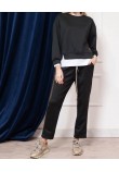 Σετ Casual με Μπλούζα και Παντελόνι -Μαύρο- Σετ Casual με Μπλούζα και Παντελόνι -Μαύρο-