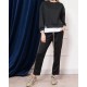 Σετ Casual με Μπλούζα και Παντελόνι -Μαύρο- 3485