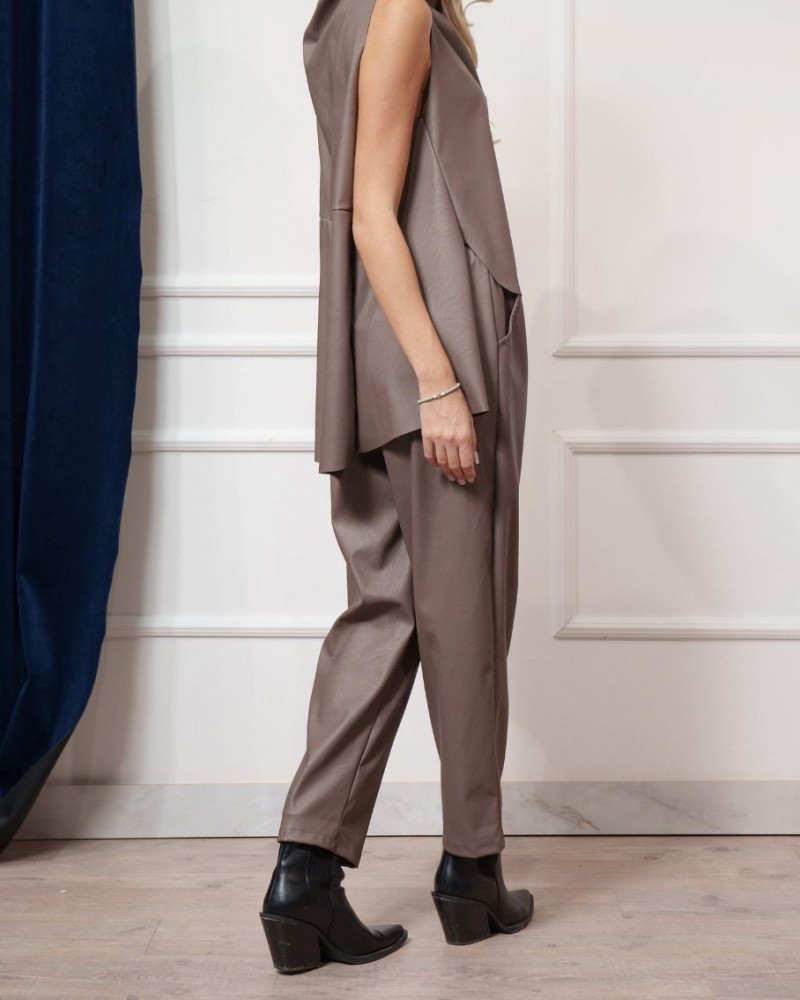 Σετ Μπούζα με Παντελόνι από Δερματίνη -Elephant-