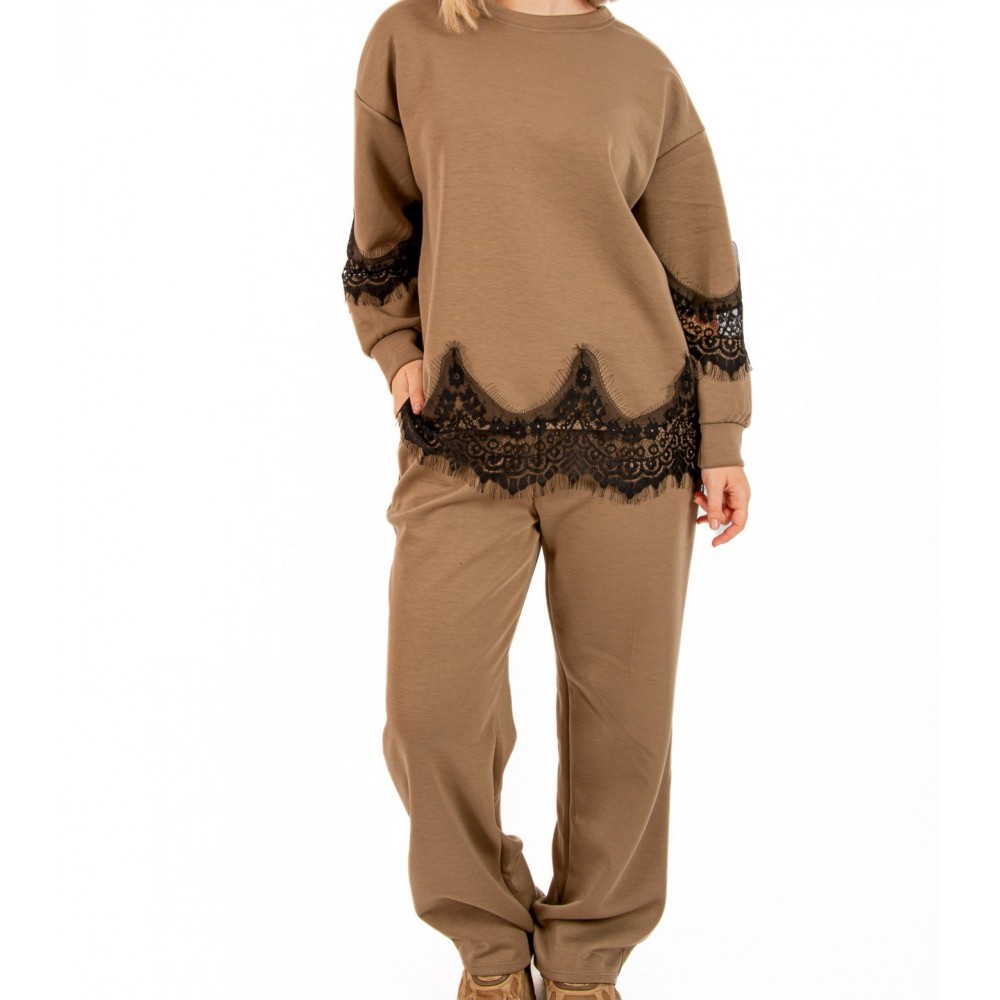 Γυναικείο Σετ Casual με Δαντέλα -Πούρου-