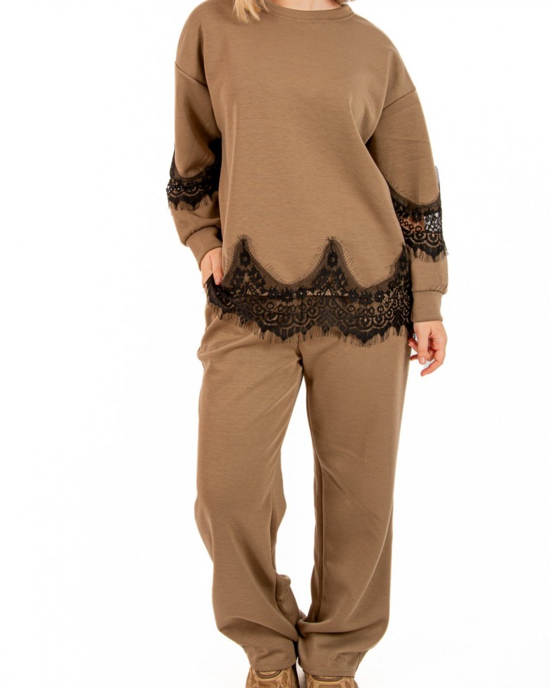 Γυναικείο Σετ Casual με Δαντέλα -Πούρου-