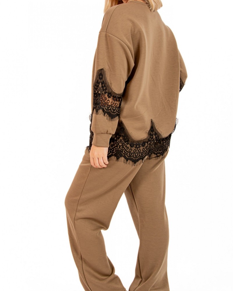 Γυναικείο Σετ Casual με Δαντέλα -Πούρου-