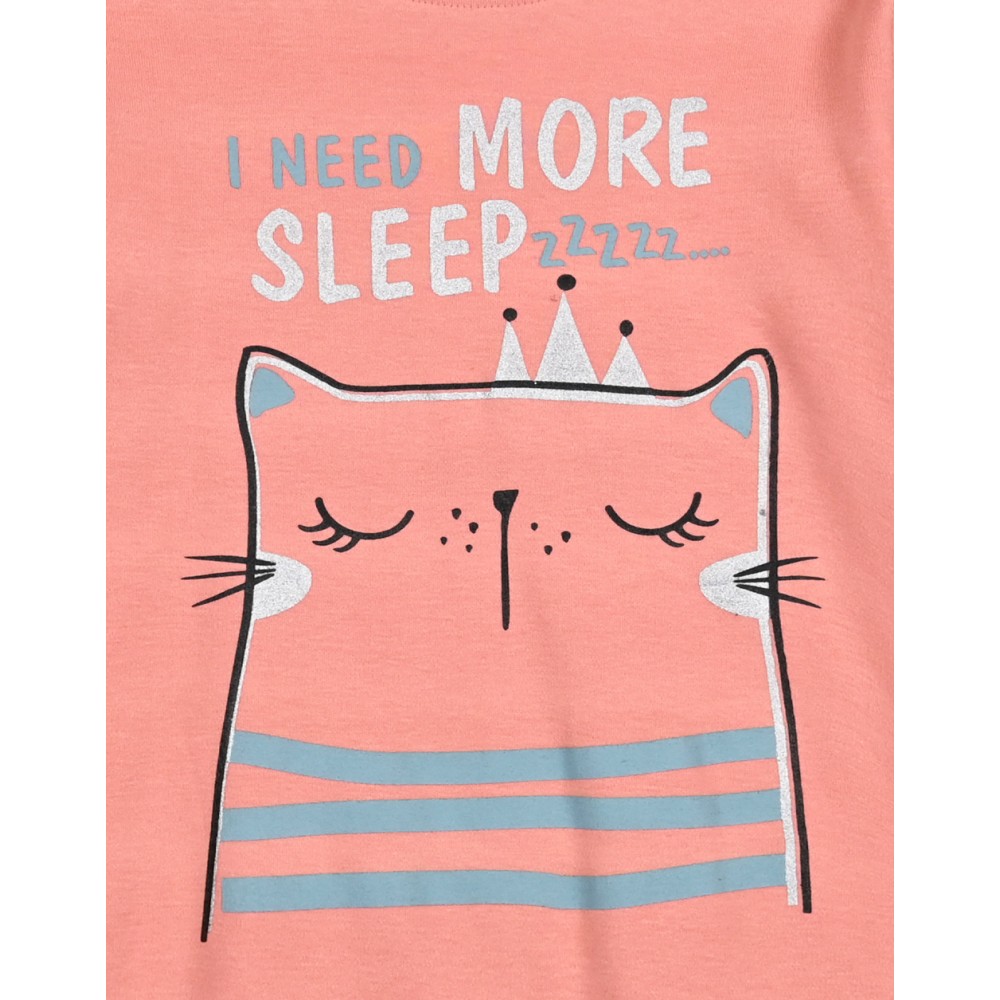 Παιδική Βαμβακερή Πιτζάμα Με Τύπωμα I Need More Sleep zzz Κορίτσι -Μέντα- 35-123302-9 Παιδική Βαμβακερή Πιτζάμα Με Τύπωμα I Need More Sleep zzz Κορίτσι -Μέντα- 35-123302-9