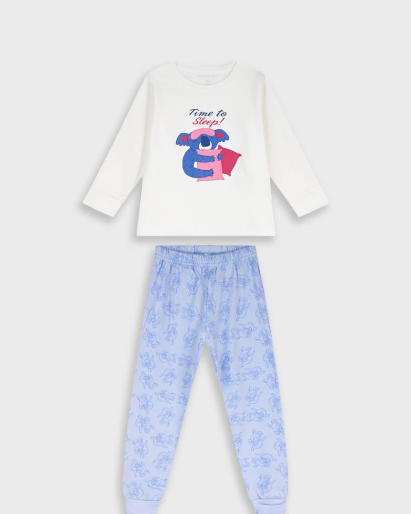 Παιδική Βαμβακερή Πυζάμα Time to Sleep Κορίτσι (2-6)- Εμπριμέ- 