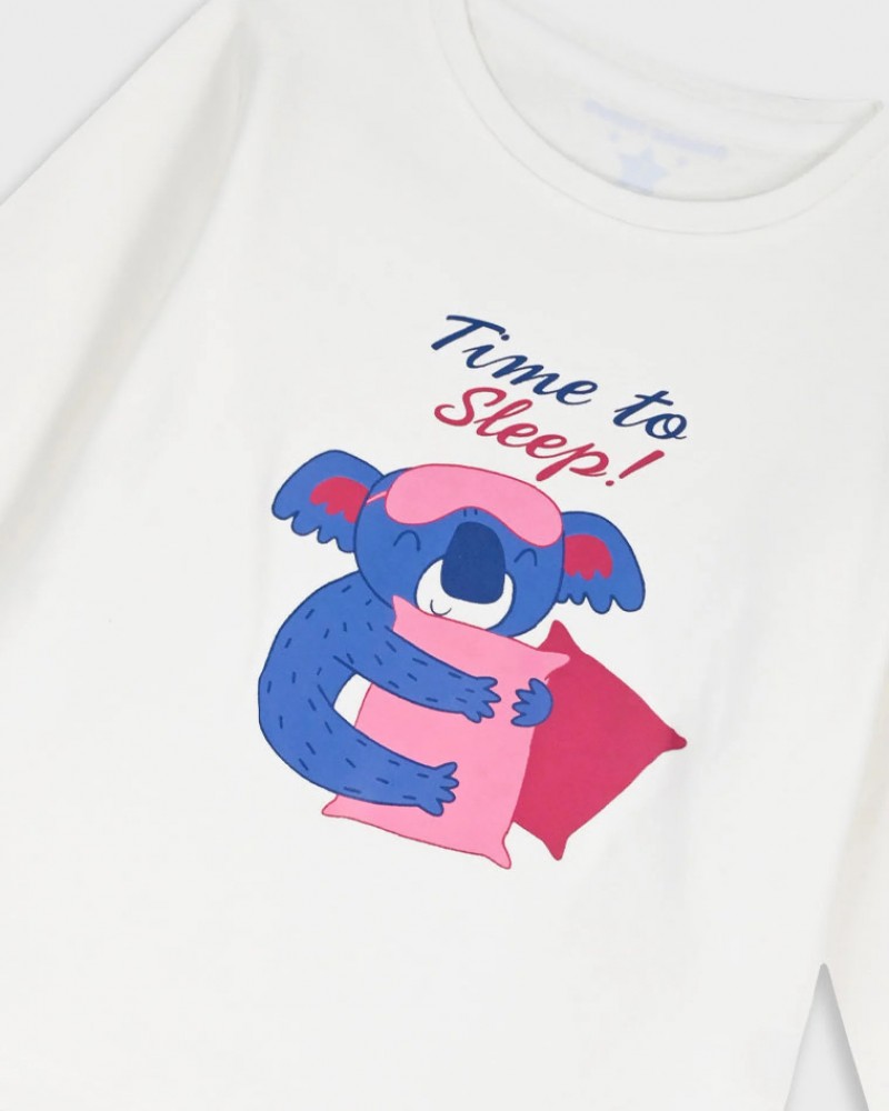 Παιδική Βαμβακερή Πυζάμα Time to Sleep Κορίτσι (2-6)- Εμπριμέ- 