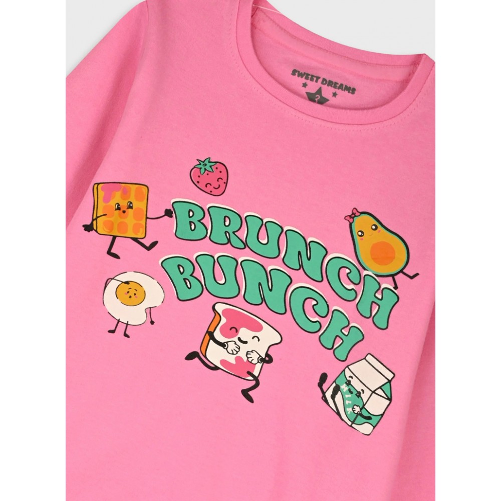 Παιδική Βαμβακερή Πυζάμα με Τύπωμα Brunch Bunch Κορίτσι (2-6)- Εμπριμέ- 35-126303-9