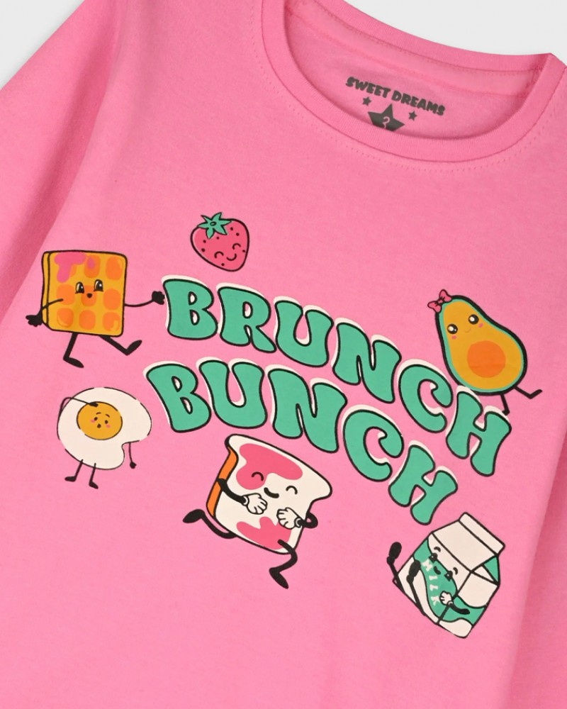 Παιδική Βαμβακερή Πυζάμα με Τύπωμα Brunch Bunch Κορίτσι (2-6)- Εμπριμέ- 