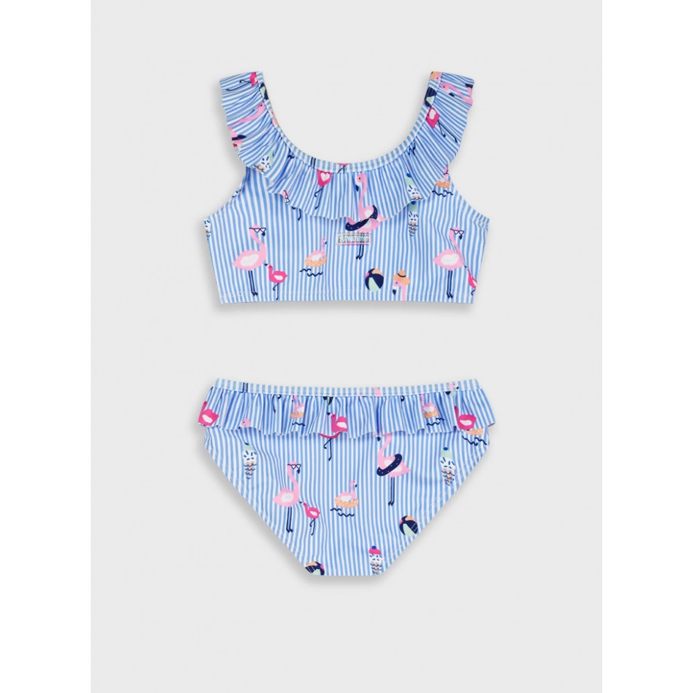 Παιδικό Μαγιό Μπικίνι με Μπουστάκι Φλαμίνγκο Κορίτσι (1-5) -Εμπριμέ- 