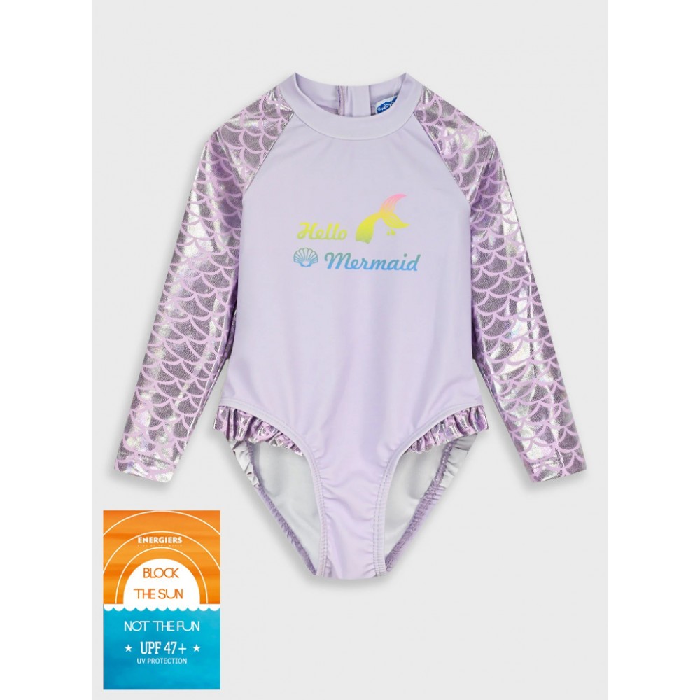 Παιδικό Ολόσωμο Μαγιό Γοργόνα με UV Αντιηλιακή Προστασία Κορίτσι (1-8) –Λιλά– 