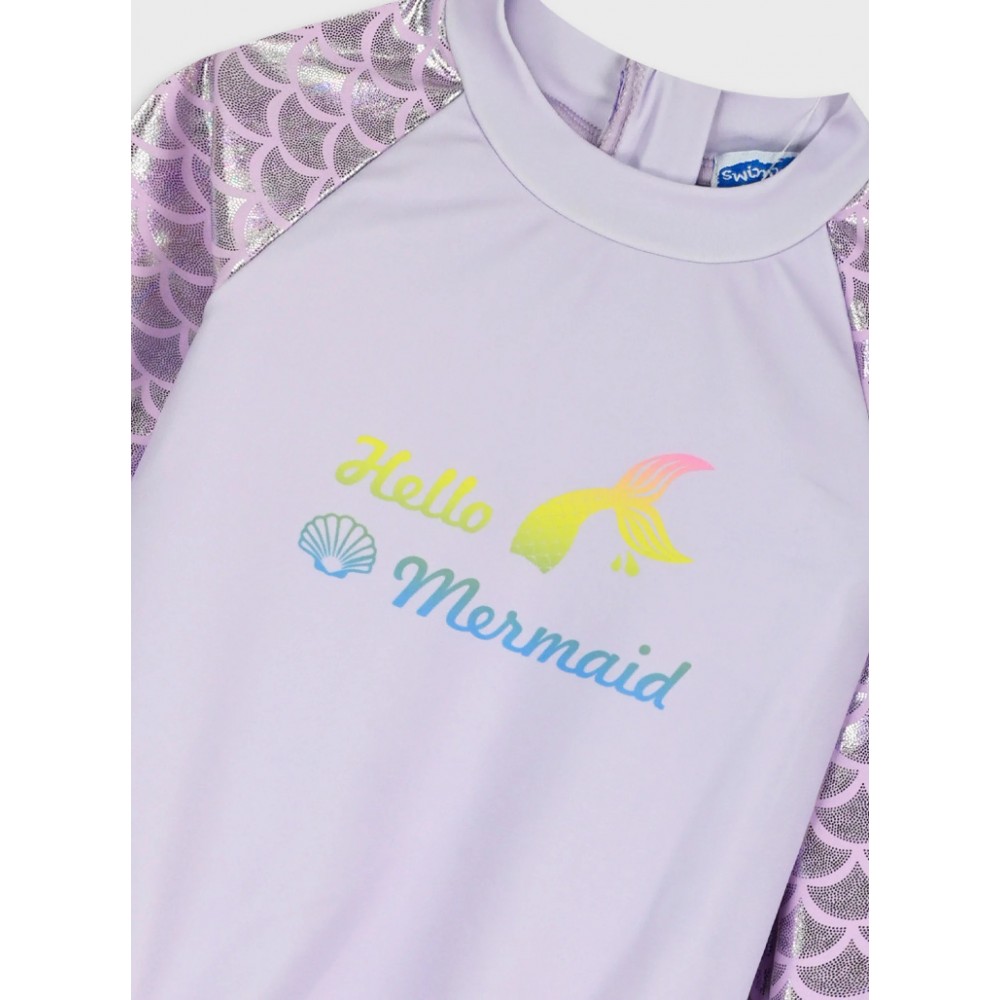 Παιδικό Ολόσωμο Μαγιό Γοργόνα με UV Αντιηλιακή Προστασία Κορίτσι (1-8) –Λιλά– 