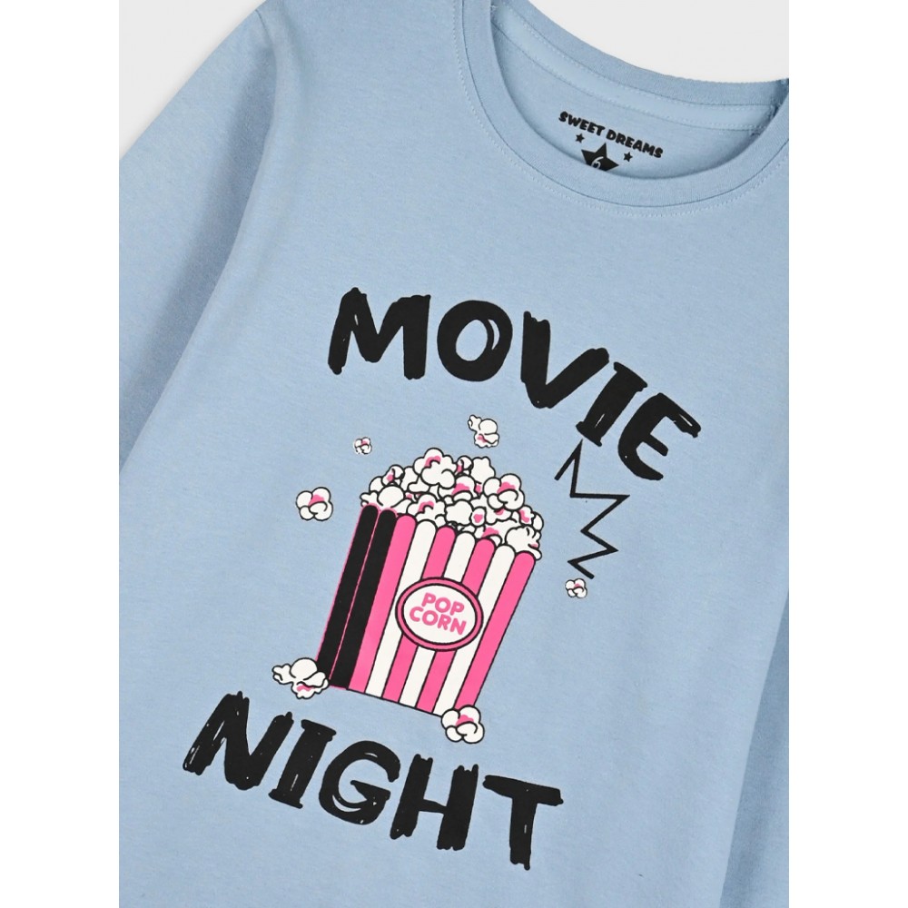 Εφηβική Βαμβακερή Πιζάμα Movie & Pop Corn Κορίτσι (6-16) -Εμπριμέ- 36-126203-9