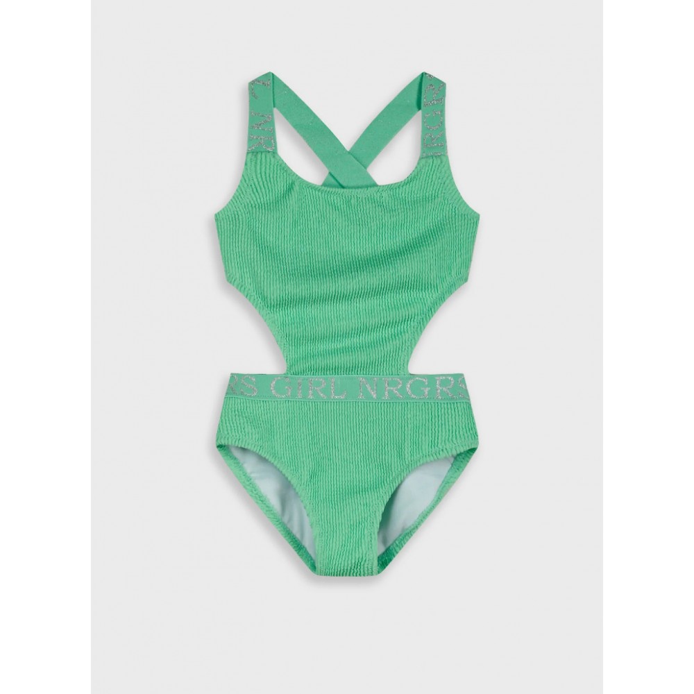 Εφηβικό Ολόσωμο Μαγιό Αθλητικό Κορίτσι (6-16) -Πράσινο Νέον- 