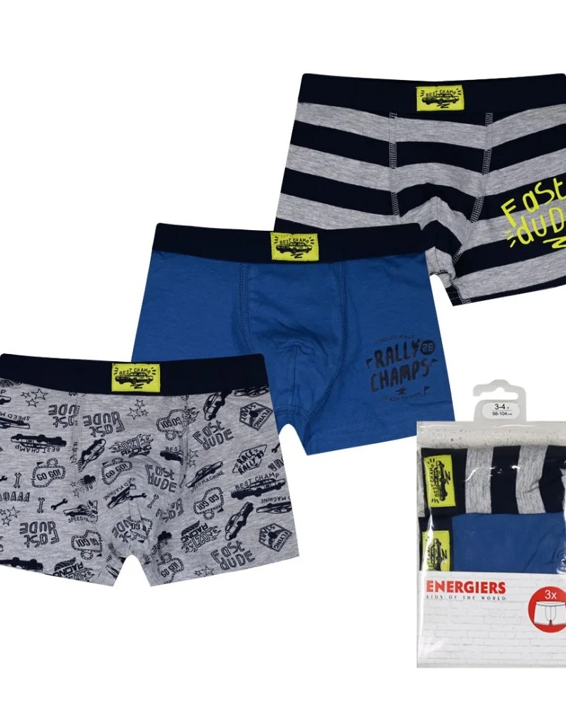 Σετ 3 Τεμάχια Βαμβακερά Boxer Αγόρι -Μαρέν- 39-3485