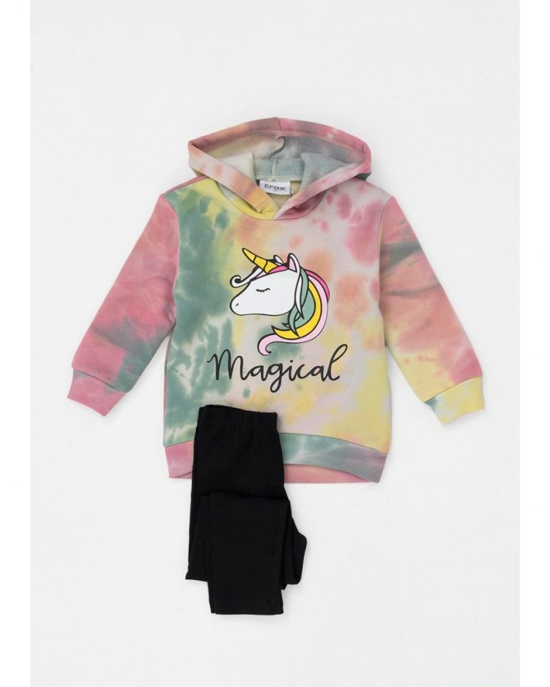 Παιδικό σετ tie-dye “Unicorn” με κολάν, για κορίτσι από 1 έως 6 ετών -Tie Dye- 40711