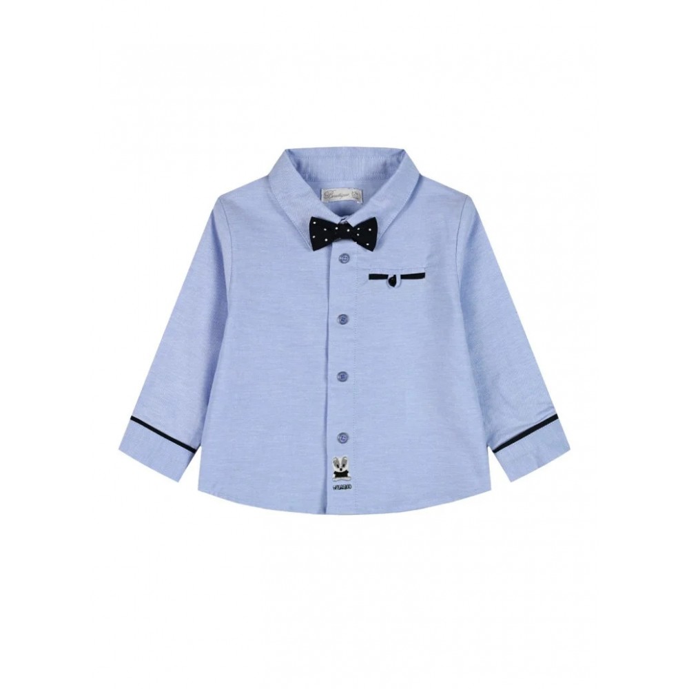 Παιδικό Boutique Πουκάμισο με Παπιγιόν Αγόρι (6-24μ) -Ανοιχτό Γαλάζιο- 41-124490-4