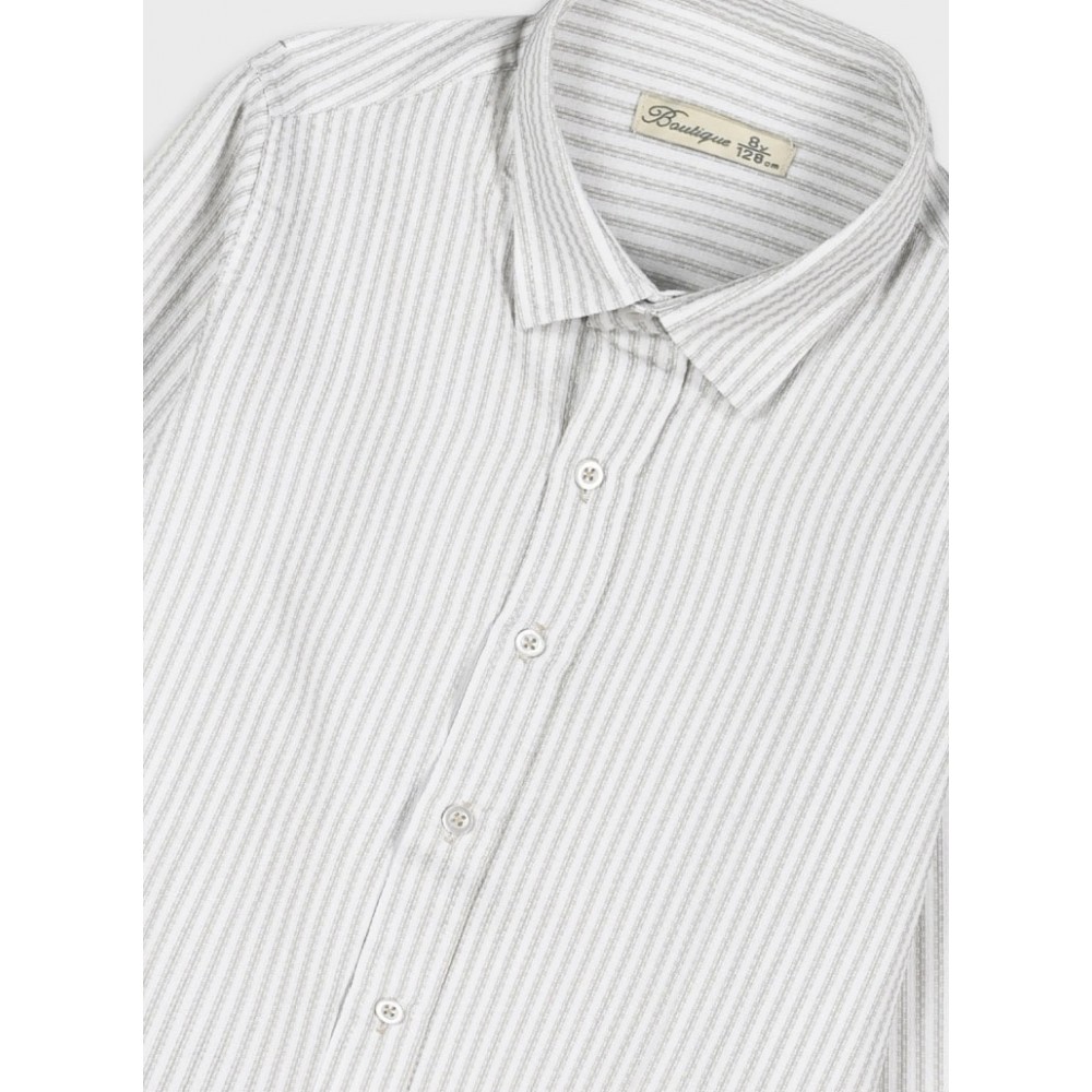 Εφηβικό Πουκάμισο με Ρίγα Μπεζ Αγόρι (6-16) -Εκρού- 43-125091-4