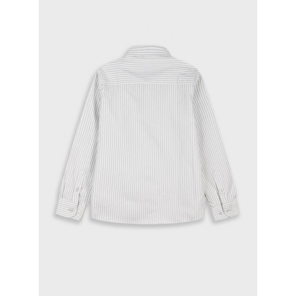 Εφηβικό Πουκάμισο με Ρίγα Μπεζ Αγόρι (6-16) -Εκρού- 43-125091-4