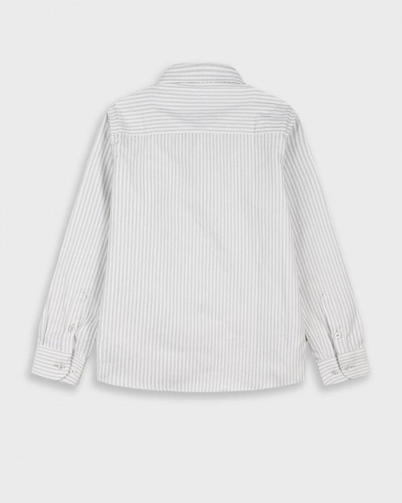 Εφηβικό Πουκάμισο με Ρίγα Μπεζ Αγόρι (6-16) -Εκρού- 