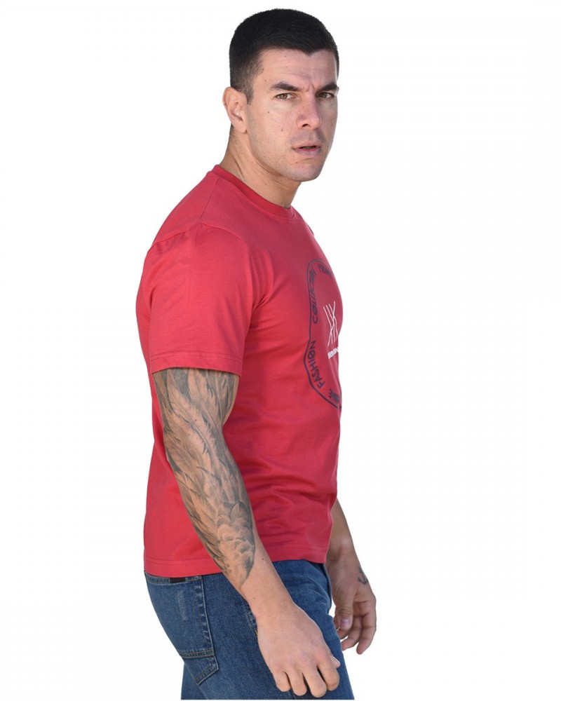 Ανδρικό Fashion T-Shirt Με Τύπωμα Biston Classic –Κόκκινο- 43-206-004