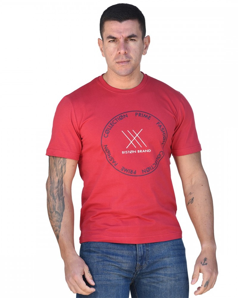 Ανδρικό Fashion T-Shirt Με Τύπωμα Biston Classic –Κόκκινο- 43-206-004