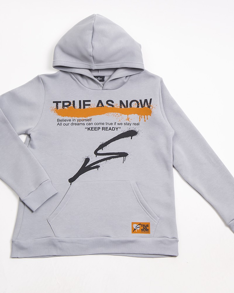 Μπλούζα Φούτερ με Κουκούλα Hoodie -Γκρι- 44305