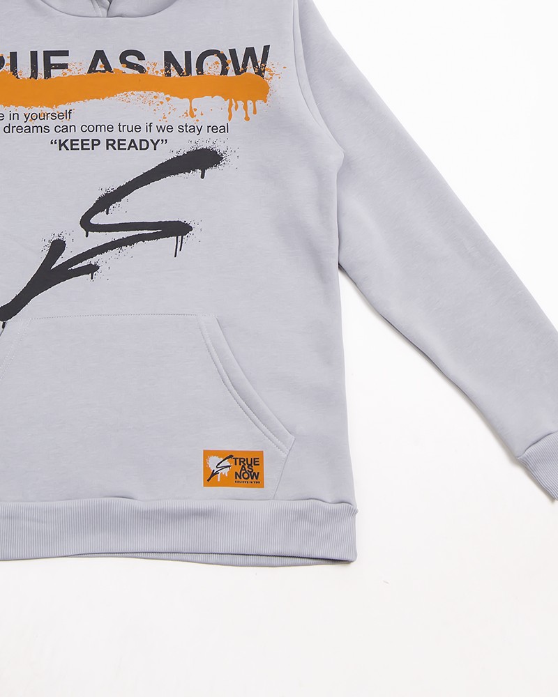Μπλούζα Φούτερ με Κουκούλα Hoodie -Γκρι- 44305