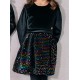 Παιδικό Φόρεμα Fashion Από Βελούδο και Πολύχρωμες Παγιέτες Κορίτσι (1-6Ε) -Μαύρο- 45-124367-7