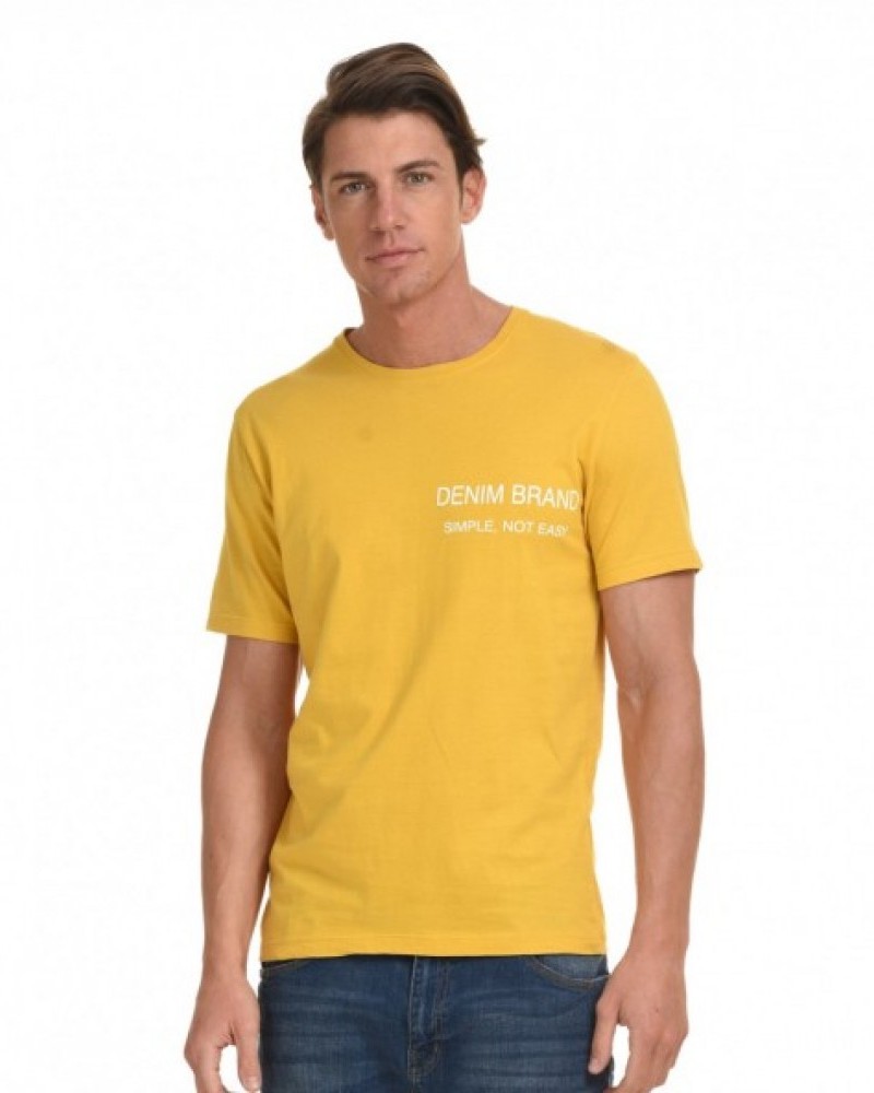 Ανδρικό Fashion T-Shirt Κοντομάνικο Biston Classic –Κίτρινο- 45-206-018
