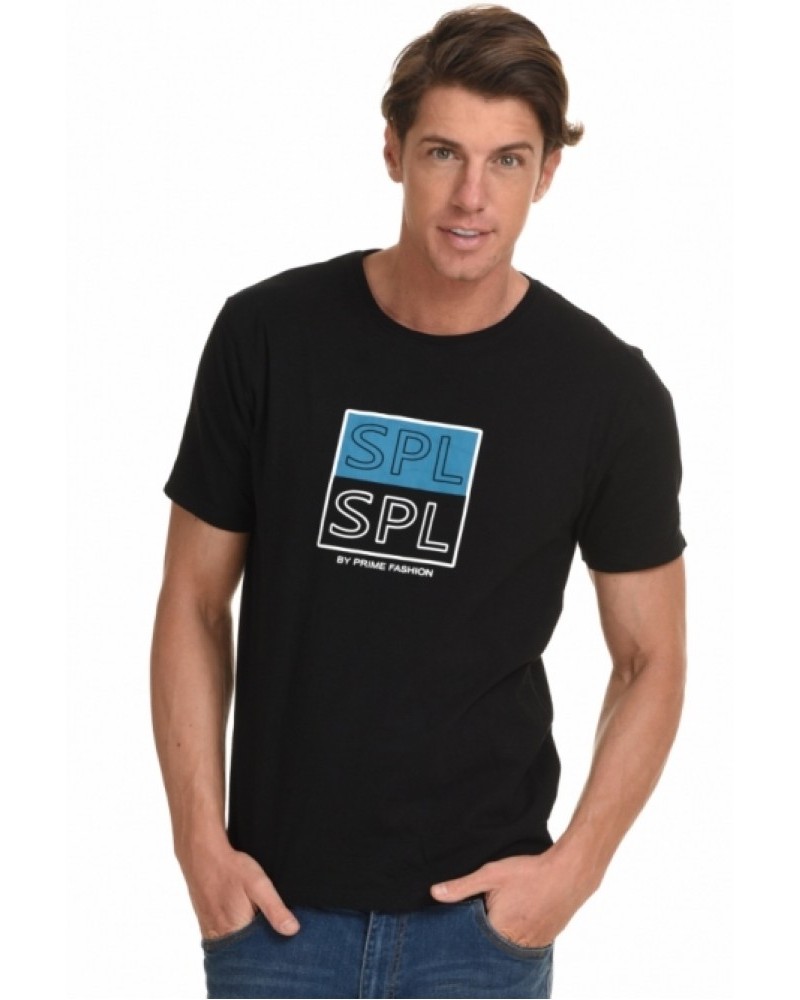 Ανδρικό Splendid Fashion T-Shirt Με Τύπωμα Biston Classic –Μαύρο- 45-206-021