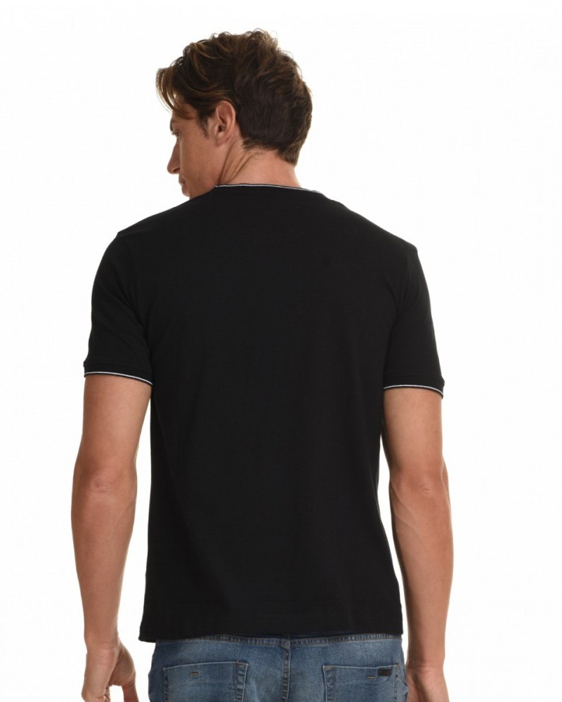Ανδρικό Splendid Fashion T-Shirt με Τύπωμα Biston Classic –Μαύρο- 45-206-029
