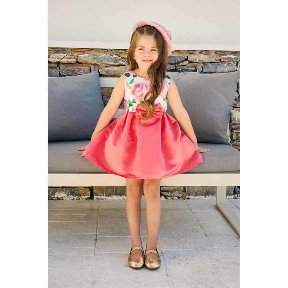 Παιδικό Fashion Φόρεμα Floral Κορίτσι -Γλυκό Κοραλλί- 45-224379-7