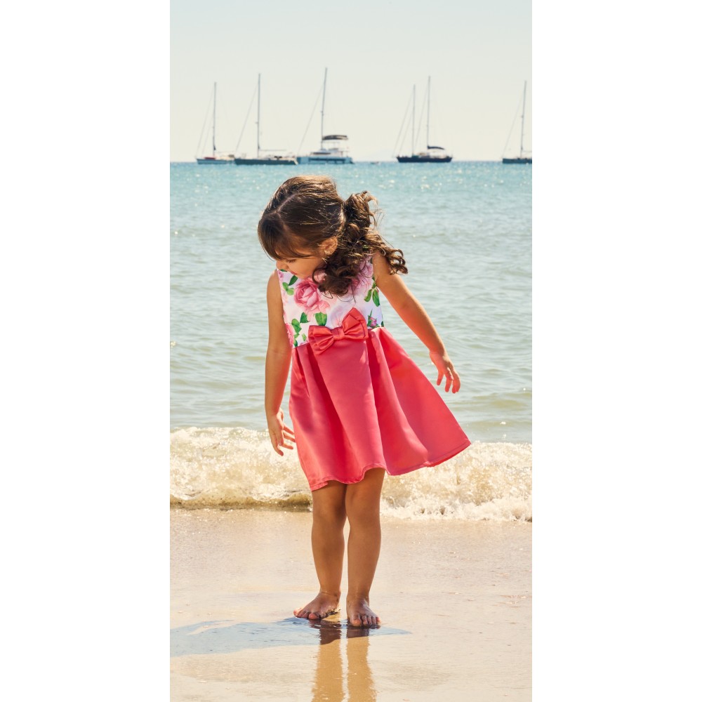Παιδικό Fashion Φόρεμα Floral Κορίτσι -Γλυκό Κοραλλί- 45-224379-7
